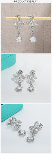 1 Carat Luxury D Color Moissanite Drop Earrings.