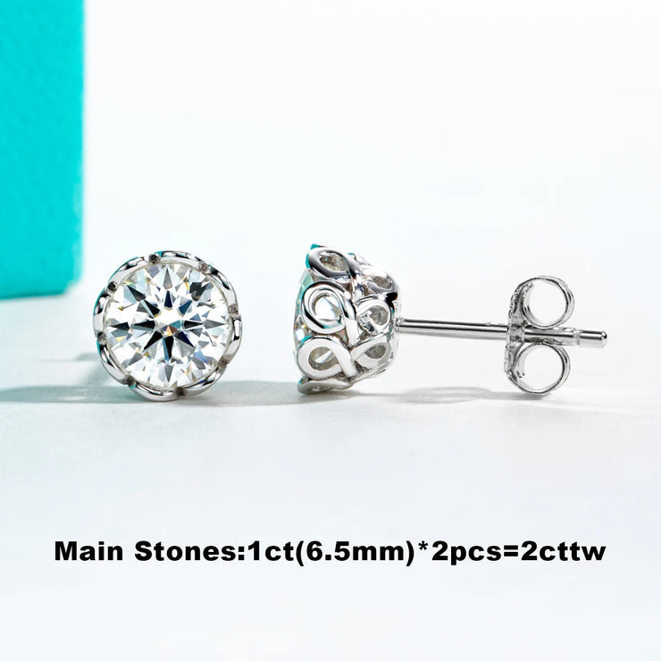 2cttw-6cttw Moissanite Diamond Earrings.