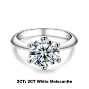 VVS1 Round Cut Solitaire Moissanite Engagement Ring