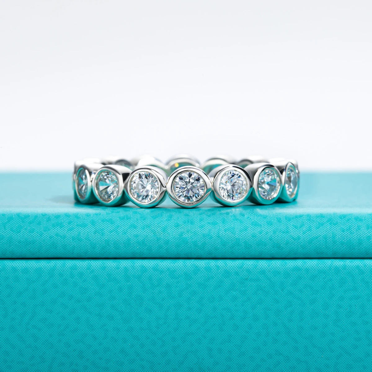 3 MM Round Cut Moissanite Eternity Band