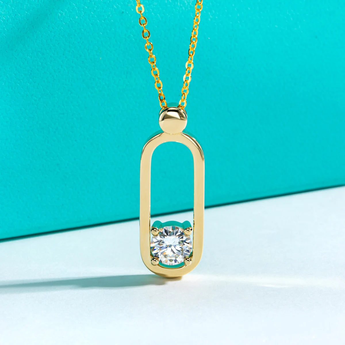 2ct D Color Moissanite Pin Necklace and Earrings Set.