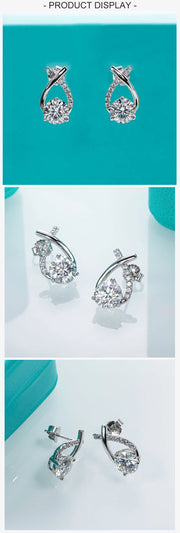 4cttw D Color Moissanite Diamond Stud Earrings.