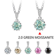 1.0-2.0 Carat Round Cut Moissanite Pendant Necklace.