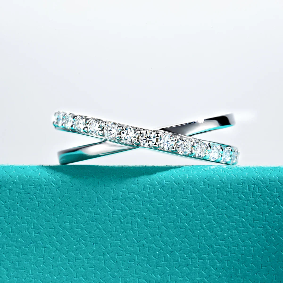 GK Moissanites 2mm D Color Moissanite Cross Band Ring