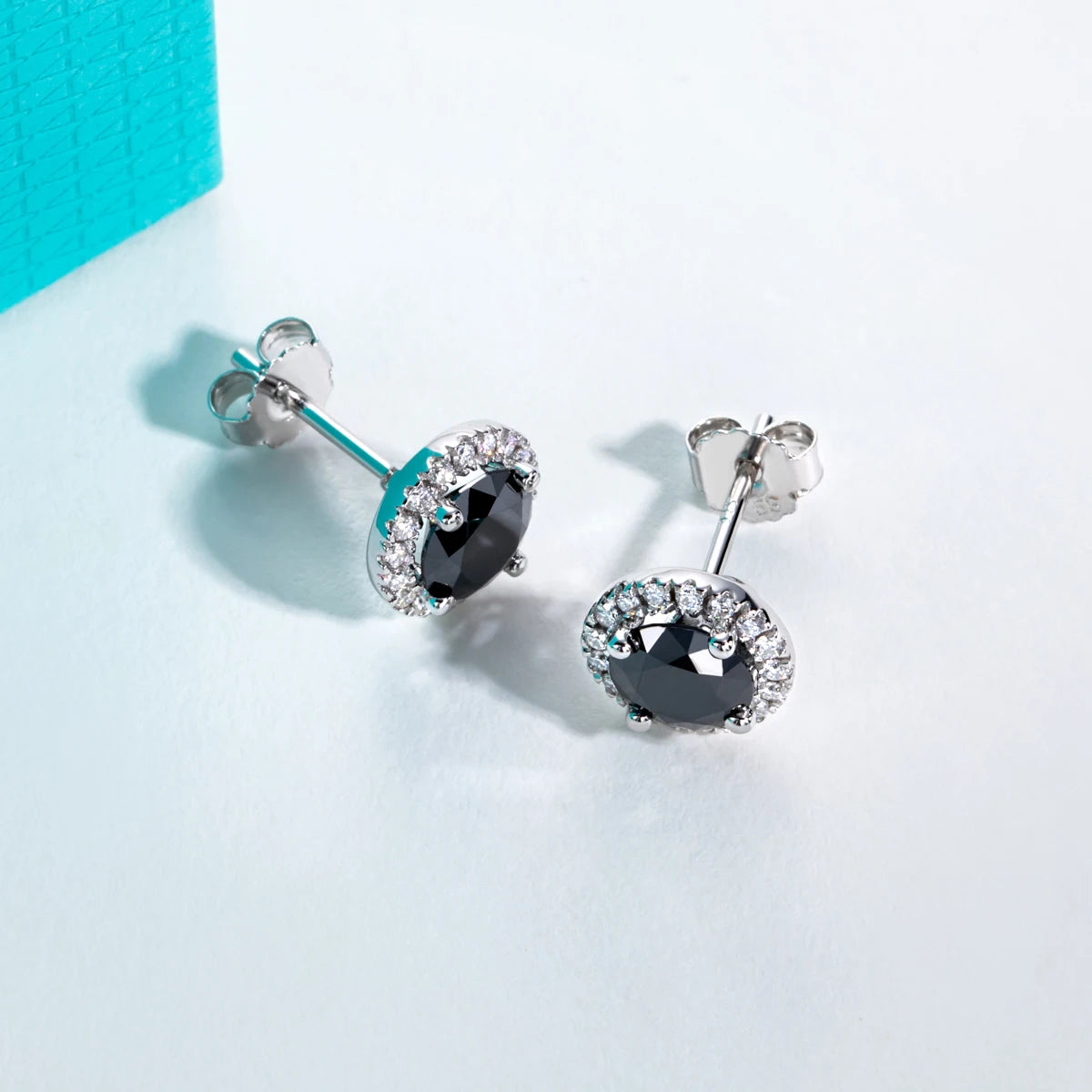 1 CT Black Moissanite Classic Stud Earring
