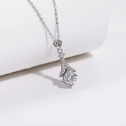 1ct D Color Moissanite Pendant Necklace.