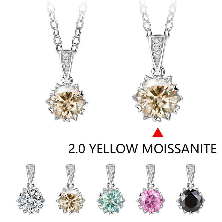 VVS1 D Color 1 Carat Brilliant Cut Pendant Necklace | S925.