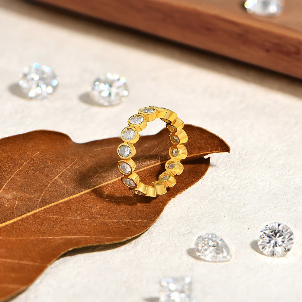 Oval Cut Moissanite Eternity Wedding Band