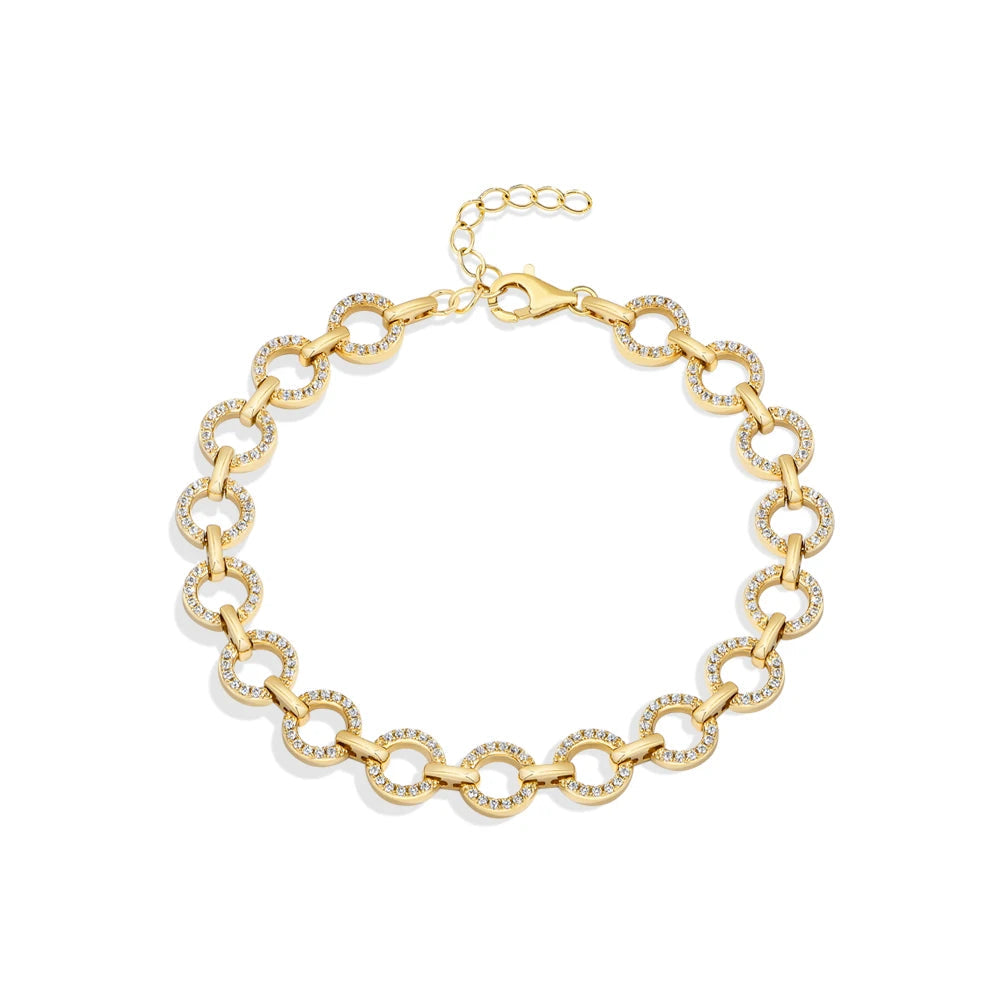 Moissanite Adjustable Punk Hoop Bracelet