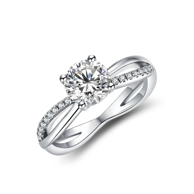 VVS1 D Color 1CT Moissanite Promise Ring.