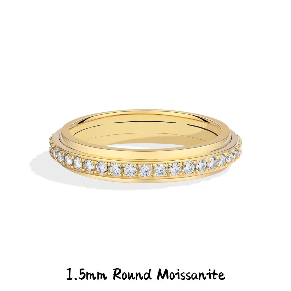 VVS1 Rotating Fidget Moissanite Ring