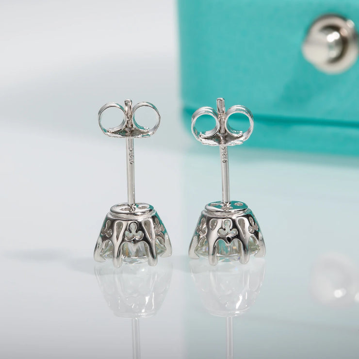 1-2cttw D Color Moissanite Stud Earrings.