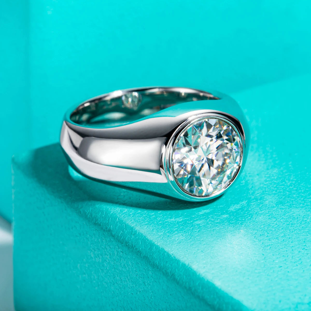 4 CT D Color Moissanite Men's Ring