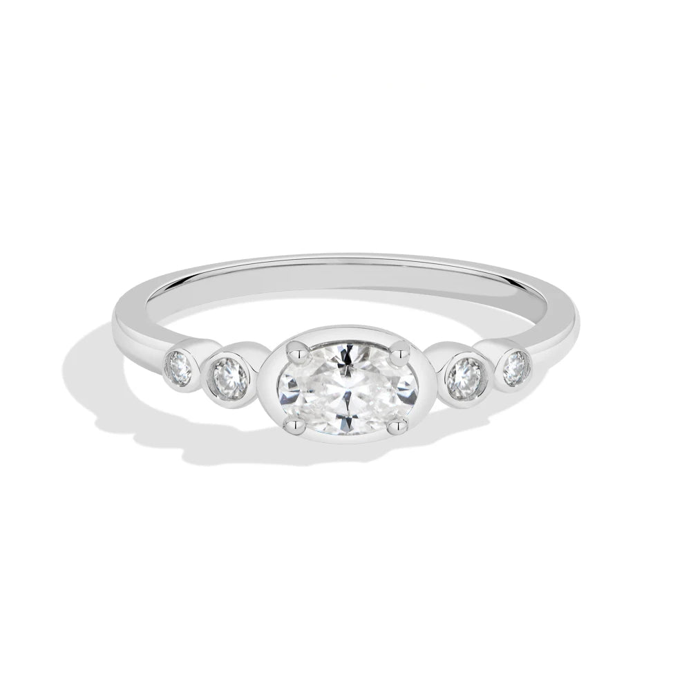 Oval Cut Moissanite Wedding Statement Ring