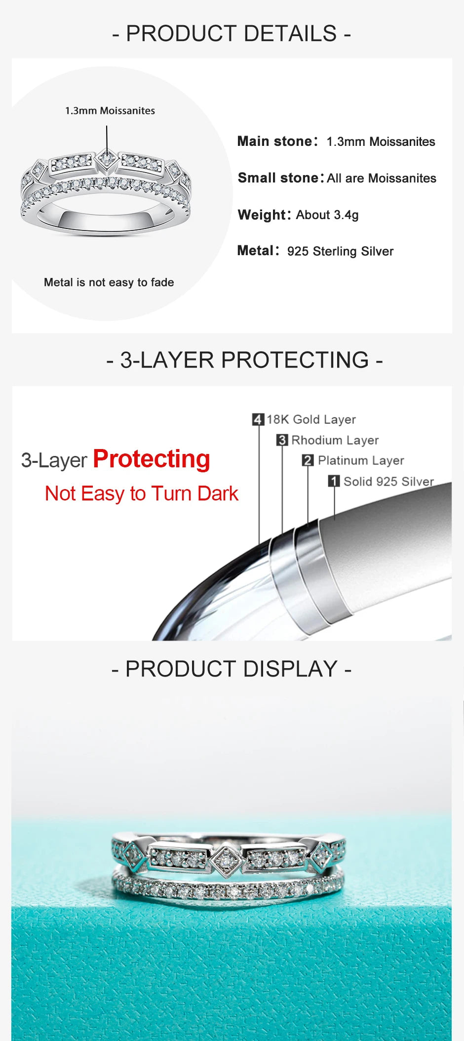 VVS1 D Color Moissanite Wedding Band