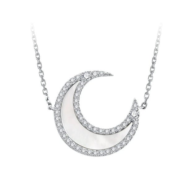 VVS1 D Colo Moon Shaped Moissanite Necklace | S925.