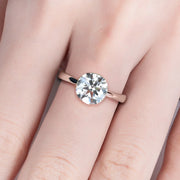 2CT/3CT D Color Moissanite Invisible Setting Engagement Ring.