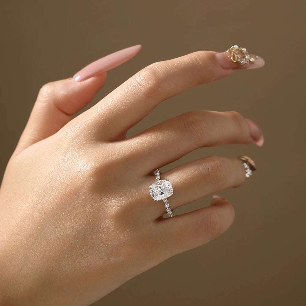 3 CT Snowflake Halo Oval Cut Moissanite Ring