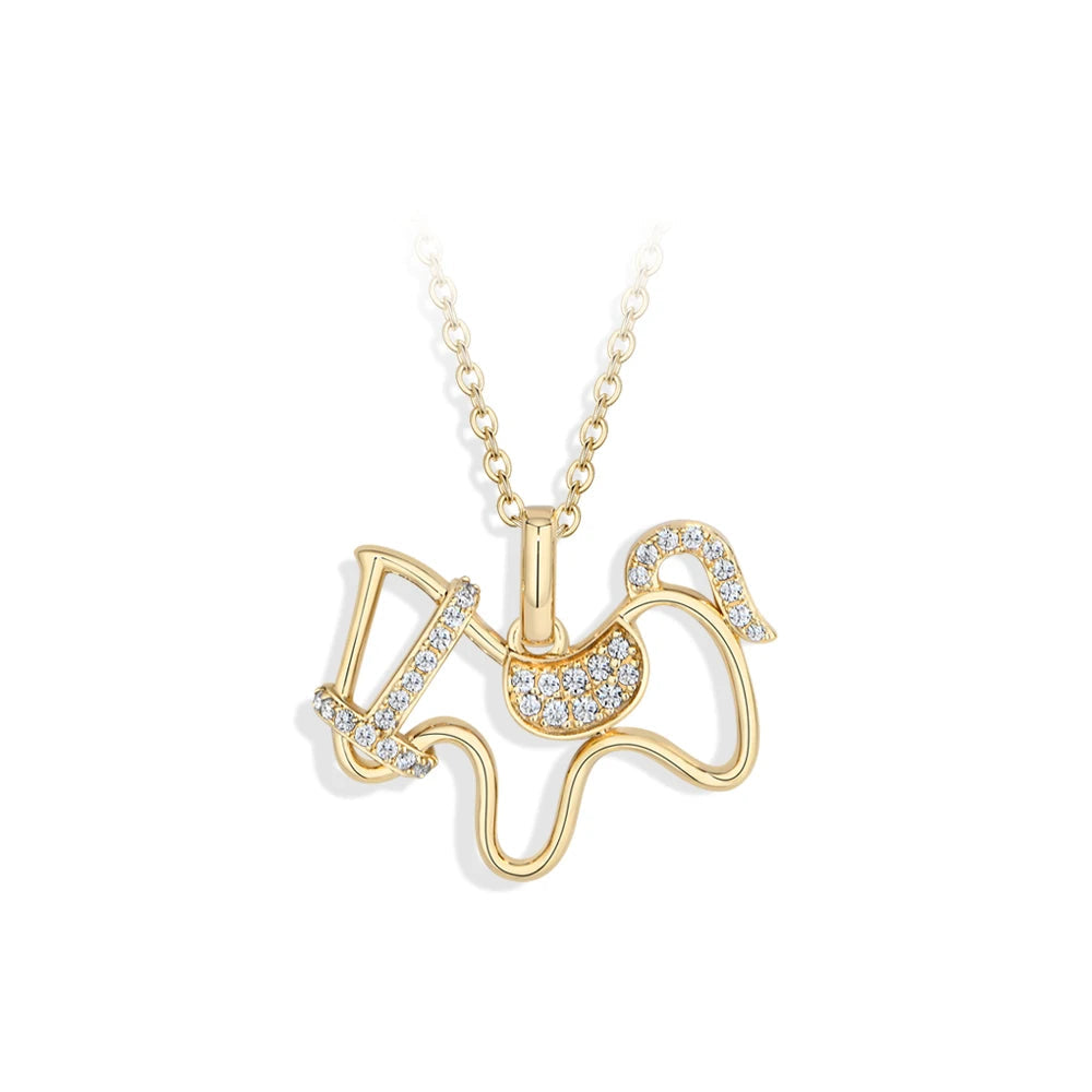 Luck Pony Pendant Moissanite Necklace