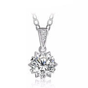 VVS1 D Color 1 Carat Brilliant Cut Pendant Necklace | S925.