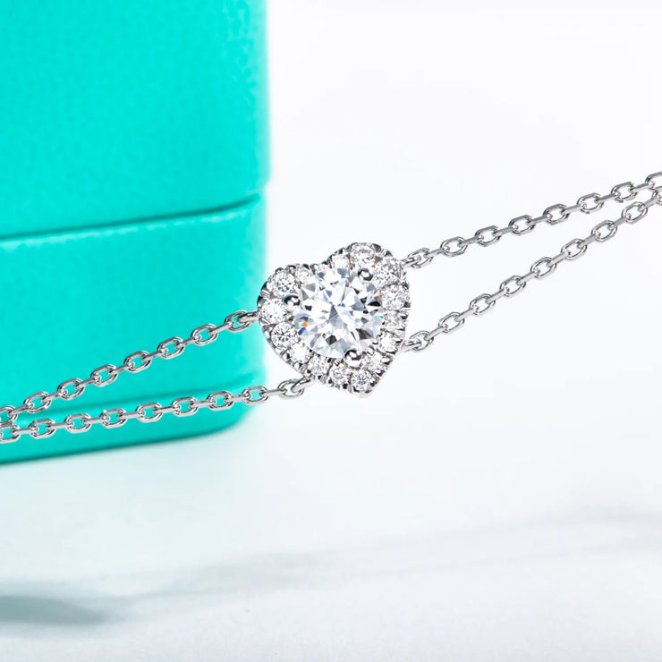 1ct Moissanite Heart Bracelet.