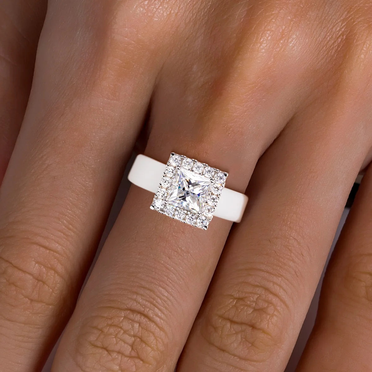 2 CT Princess Cut Moissanite Silicone Ring