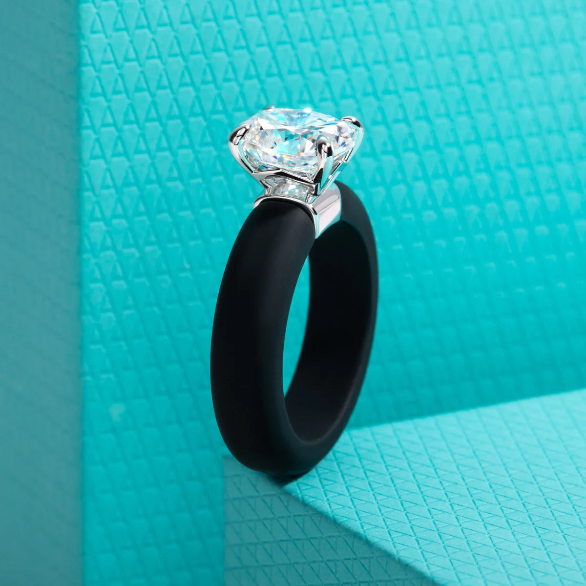 3 CT Oval Cut Moissanite Silicone Ring