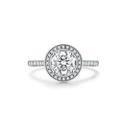 18K Gold Plated Round Cut 1.0CT Moissanite Ring.