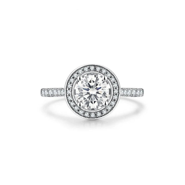 18K Gold Plated Round Cut 1.0CT Moissanite Ring.