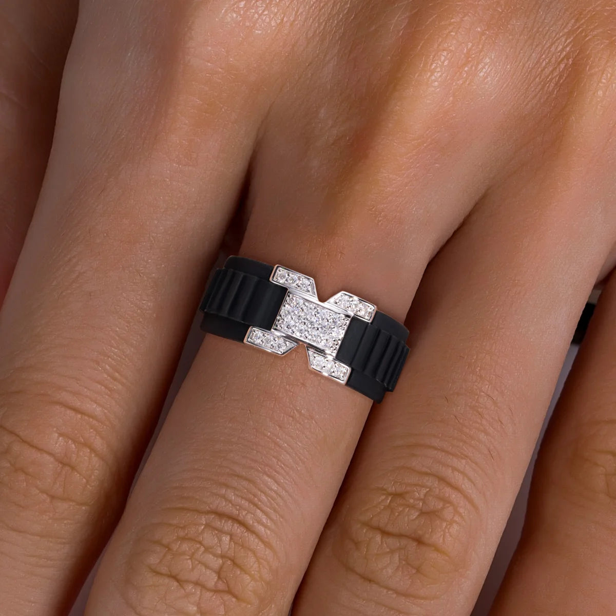 Moissanite Silicone Engagement Ring