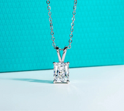VVS1 D Color Radiant Cut Moissanite Pendant Necklace