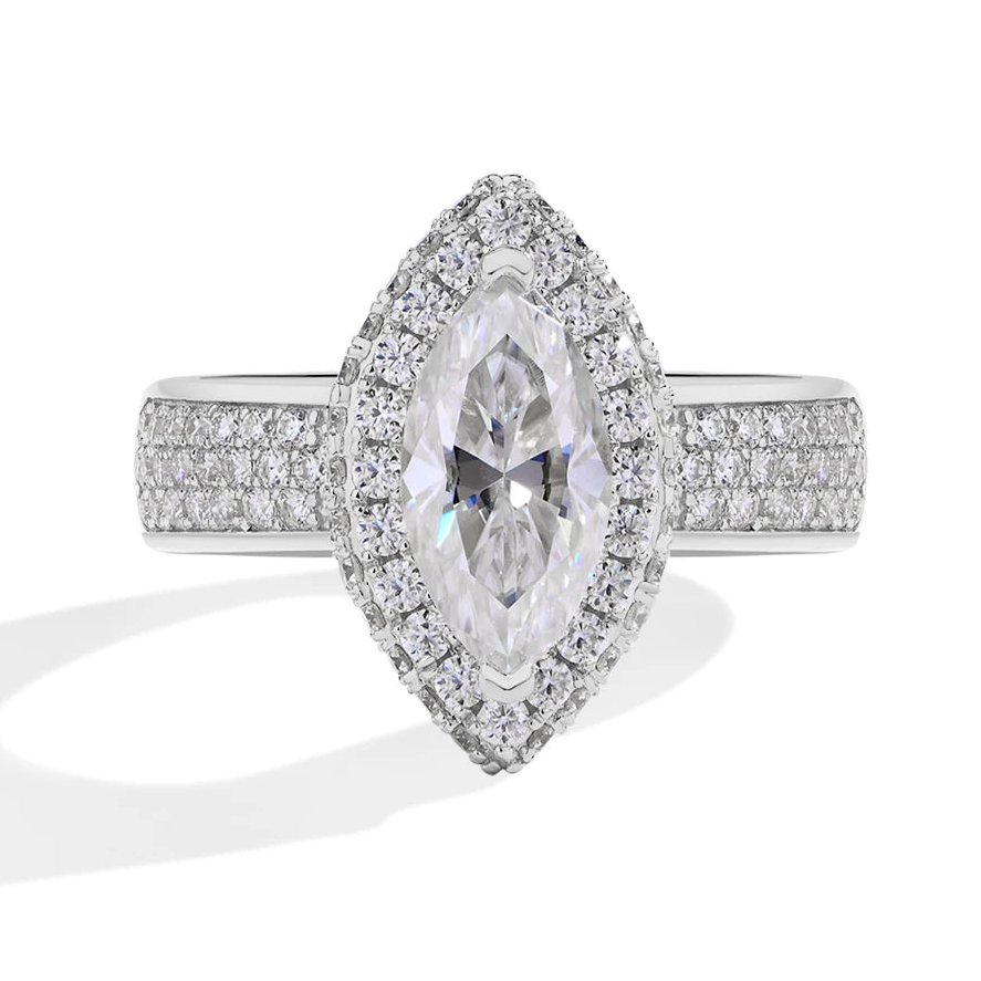 2 CT Marquise Cut Moissanite Engagement Ring