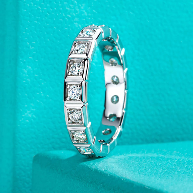 GK Moissanites 2.2mm D Color Moissanite Princess Eternity Band Ring