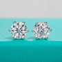 Total 4/2/1ct Moissanite Stud Earrings.
