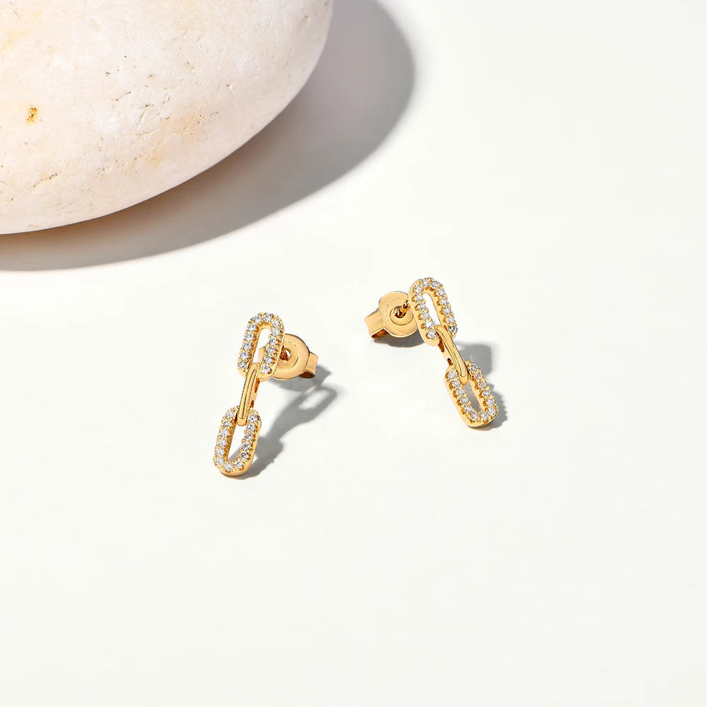 Interlocking Design Moissanite Stud Earrings