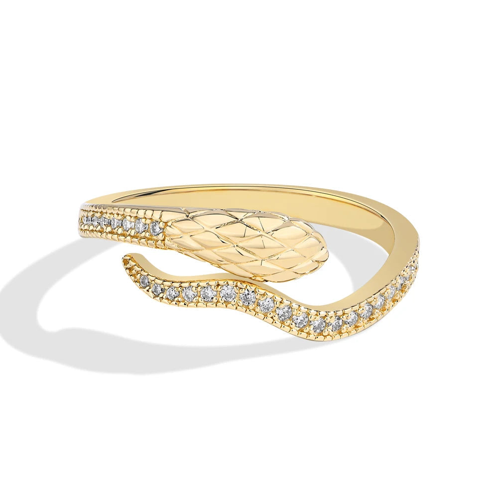 Snake Half Eternal Moissanite Ring