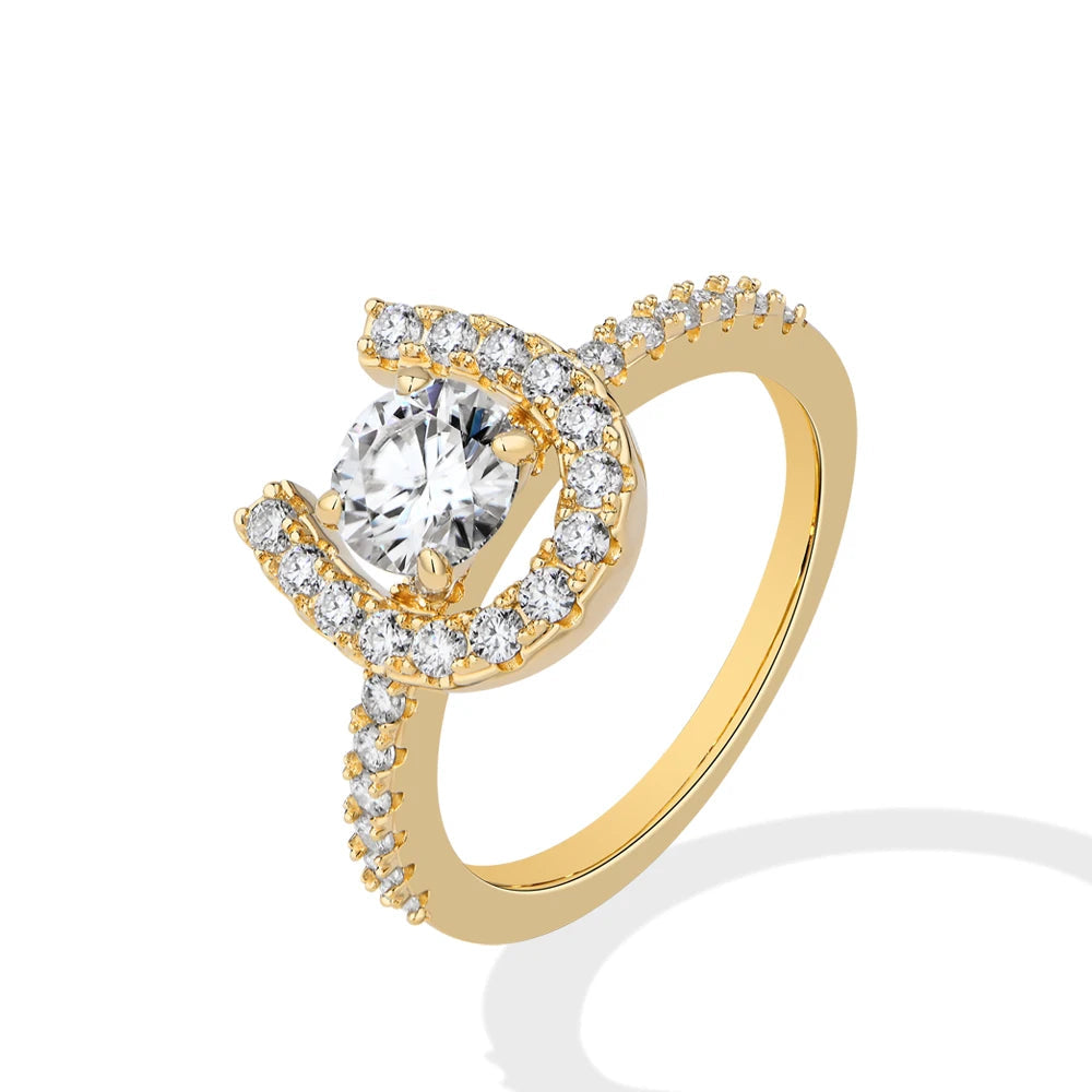 1.5 CTTW Round Cut Moissanite Ring