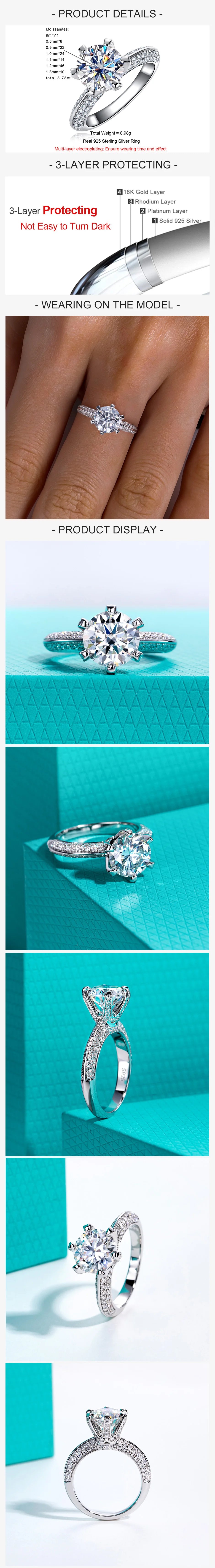 3 CT Round Cut Moissanite Engagement Ring