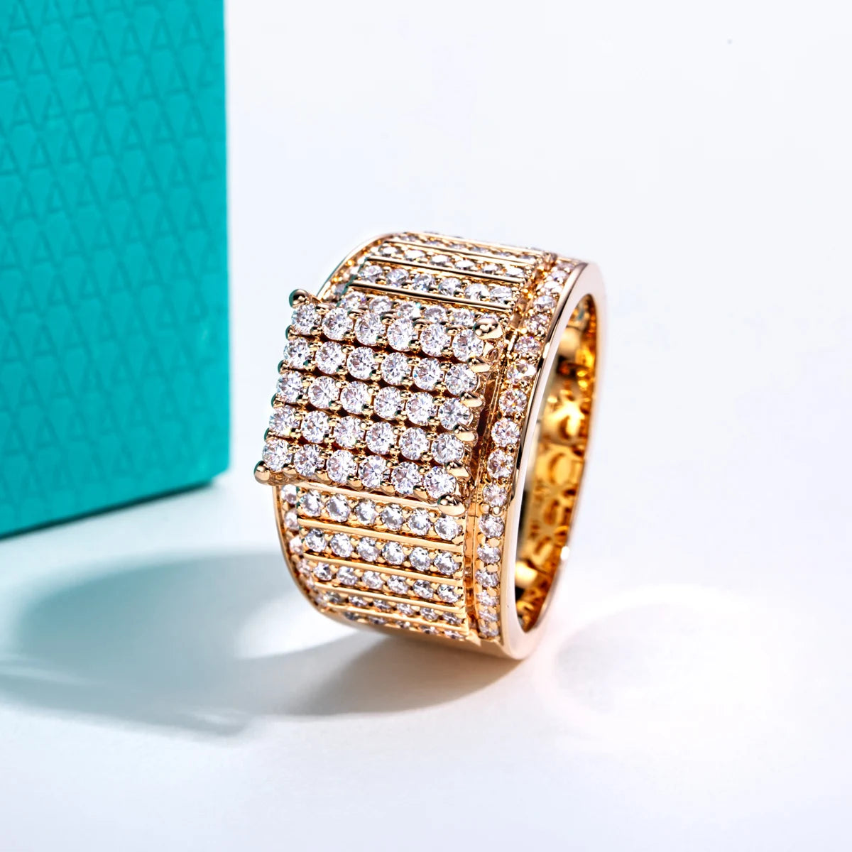1.718 CTTW Moissanite Hip Hop Men's Ring