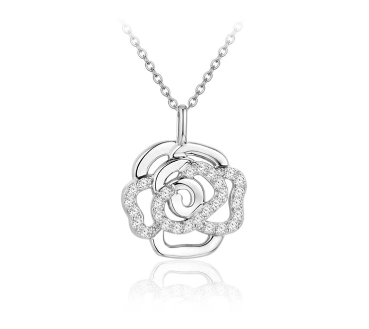 1.5 MM VVS1 D Color Flower Moissanite Pendant Necklace | S925.