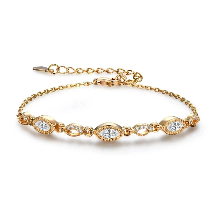 VVS 1 D-Color 5*3mm Oval Cut Moissanite Bracelet.