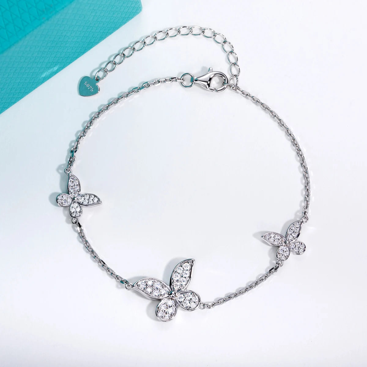 VVS1 D Color Butterfly Chain & Link Moissanite Bracelet