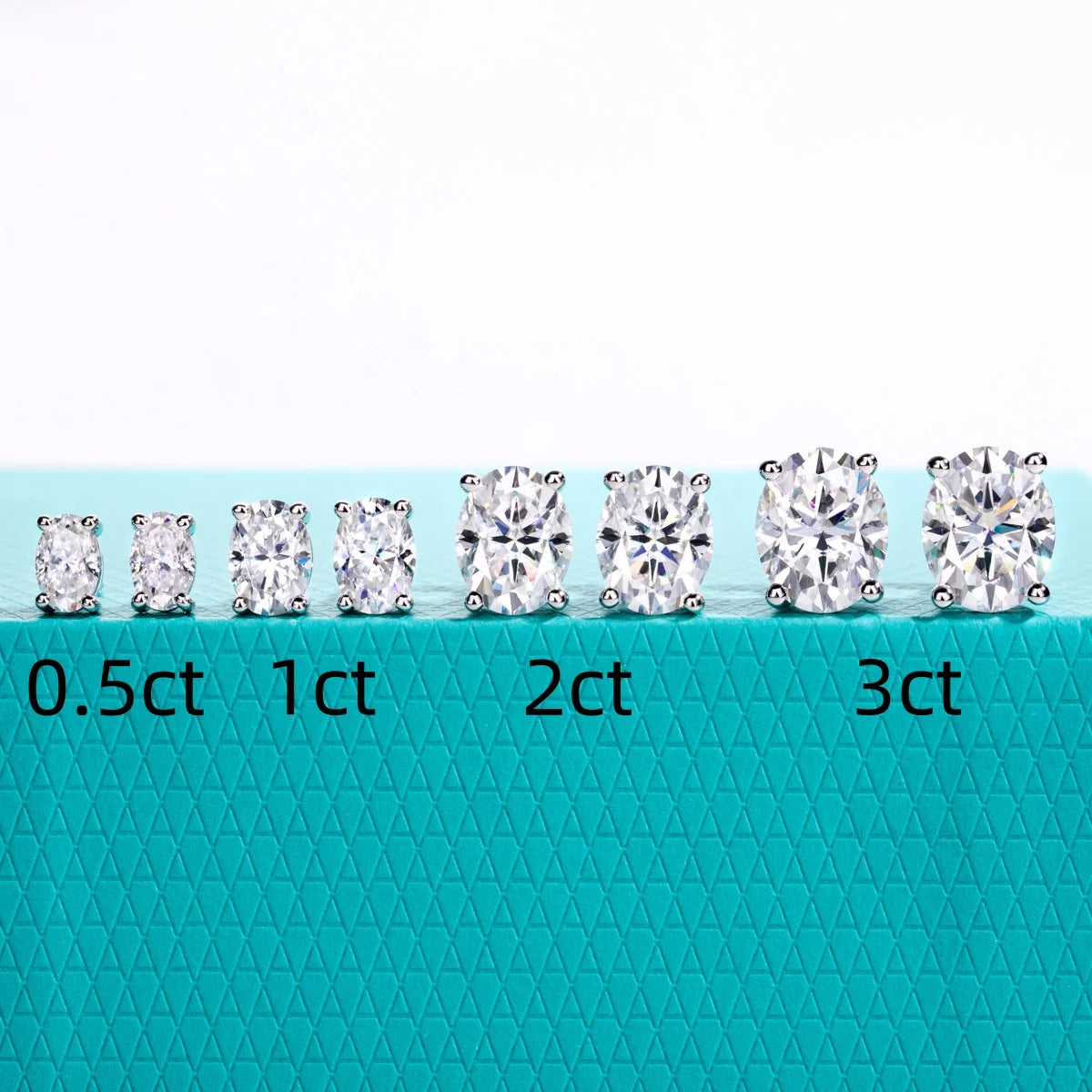 VVS1 D Color Oval Cut Moissanites Stud Earrings