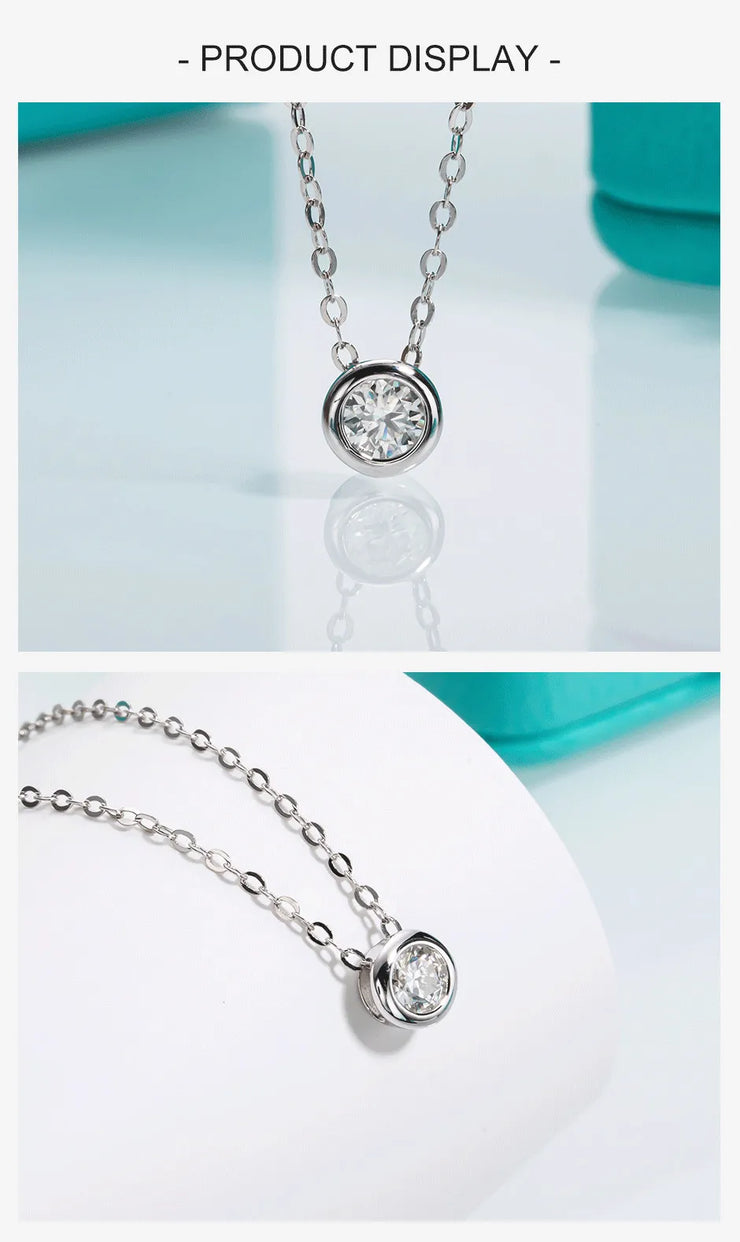 4mm D Color Moissanite Round Cut Necklace | S925.