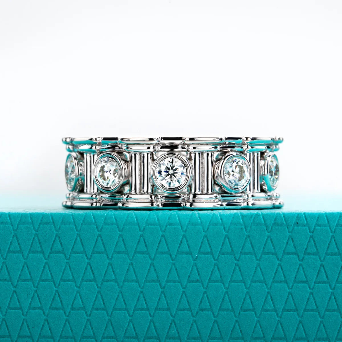 VVS1 D Color Moissanite Roman Column Retro Ring