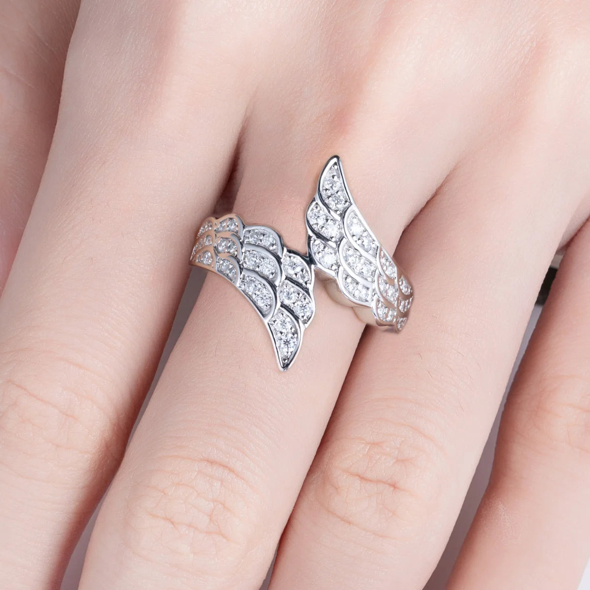 VVS1 D Color Angel Wings Wedding Band