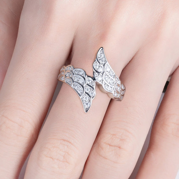 GK Moissanites Angel Wings Wedding Bands