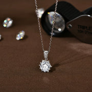 1.0-2.0 Carat Round Cut Moissanite Pendant Necklace.