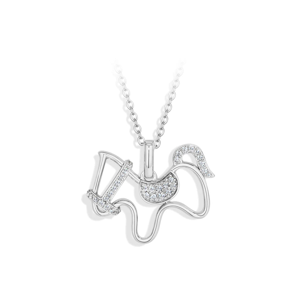 Luck Pony Pendant Moissanite Necklace