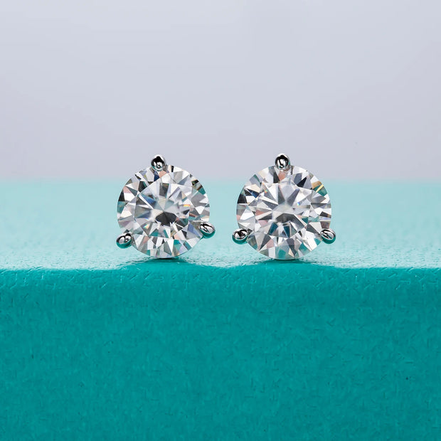 2cttw D Color Moissanite Diamond Stud Earrings.